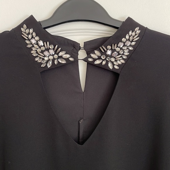 BCBGMaxAzria Black Dress with embellished collar - Picture 2 of 3